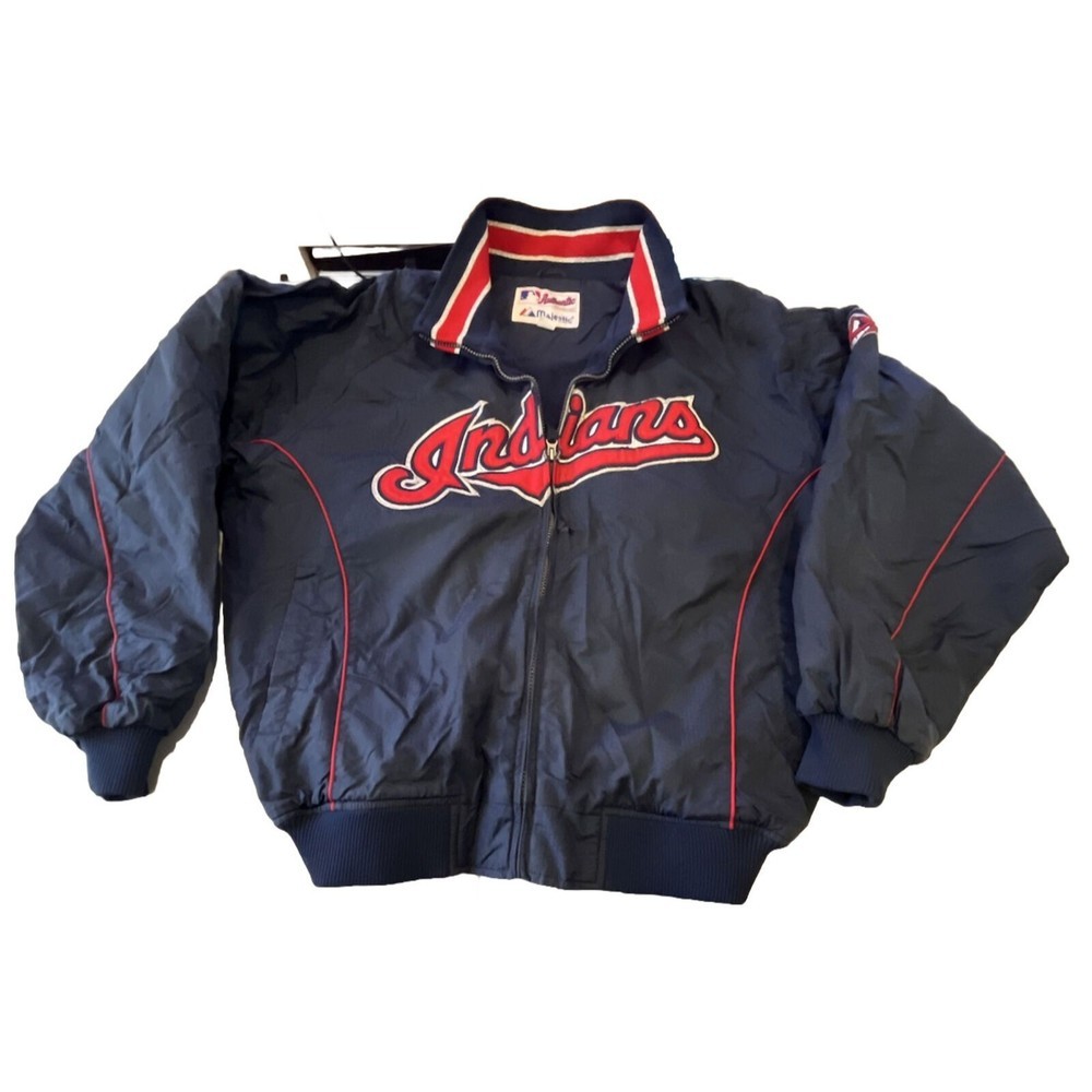 Cleveland Indians Guardians Jacket‎ Baseball Majestic MLB Authentic Size L Large